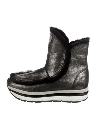 Pre-owned Voile Blanche Leather Boots In Metallic/silver