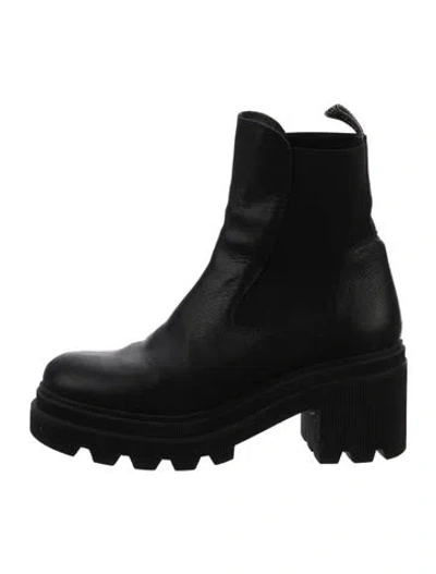 Pre-owned Voile Blanche Leather Chelsea Boots In Black