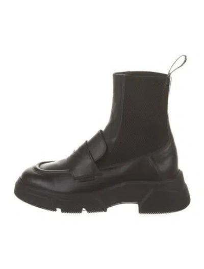 Pre-owned Voile Blanche Leather Chelsea Boots In Black