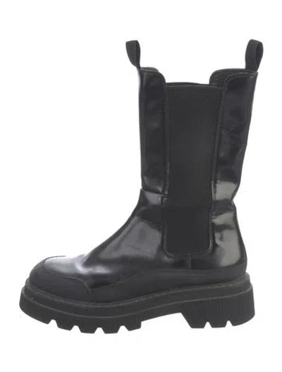 Pre-owned Voile Blanche Leather Chelsea Boots In Black