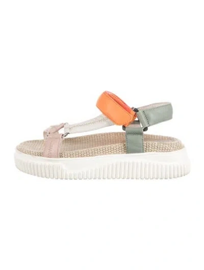 Pre-owned Voile Blanche Leather Sandals In White