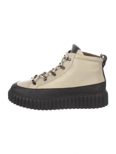 Pre-owned Voile Blanche Leather Sneakers In Neutral