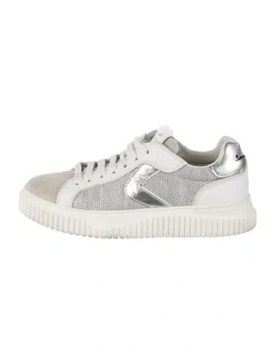 Pre-owned Voile Blanche Leather Sneakers In Neutral
