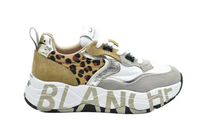 Voile Blanche Leo-print Low-top Sneakers In Gray