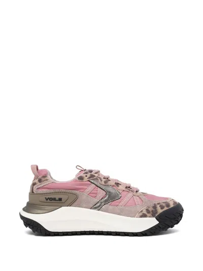 Voile Blanche Leopard-print Panelled Sneakers In Multi