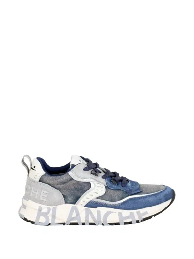 Voile Blanche Lettered Sneakers In Blue