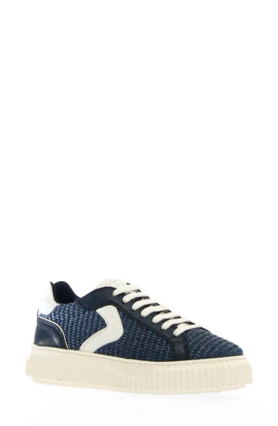 Voile Blanche Lipari Genuine Shearling Lined Sneaker In Blue White