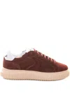 Voile Blanche Lipari Suede Sneakers In Brown