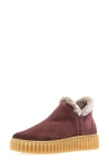 Voile Blanche Luna Genuine Shearling Lined Bootie In Burgundy