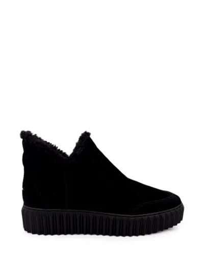 Voile Blanche Luna Shearling-trim Ankle Boots In Black
