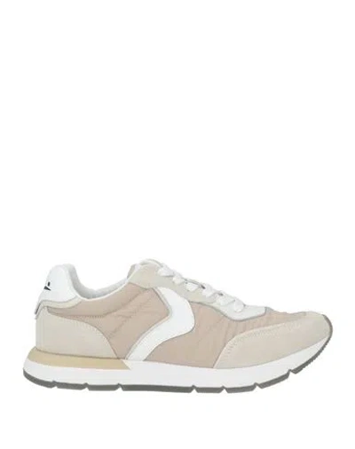 Voile Blanche Man Sneakers Beige Size 9 Leather, Textile Fibers In Multi