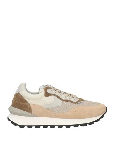 Voile Blanche Man Sneakers Beige Size 9 Leather, Textile Fibers In Multi