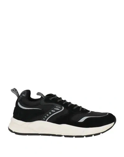 Voile Blanche Man Sneakers Black Size 10 Leather, Textile Fibers In Multi