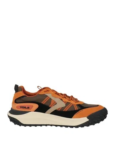 Voile Blanche Man Sneakers Camel Size 10 Leather, Textile Fibers In Multi