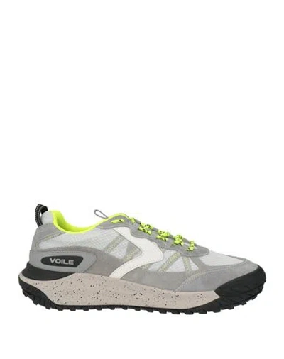 Voile Blanche Man Sneakers Grey Size 11 Leather, Textile Fibers In Gray
