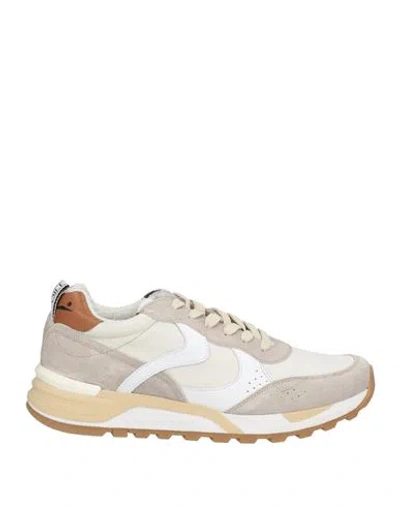 Voile Blanche Man Sneakers Ivory Size 8 Leather, Nylon In White