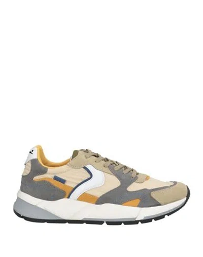 Voile Blanche Man Sneakers Ivory Size 9 Leather, Textile Fibers