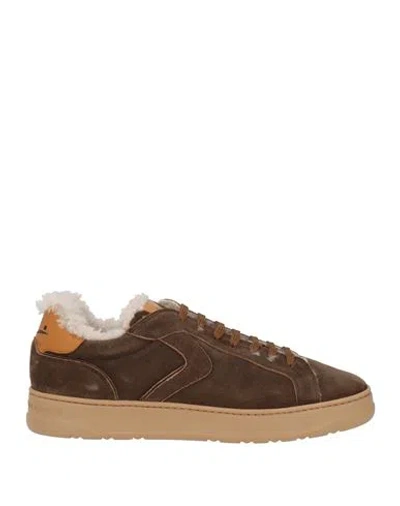 Voile Blanche Man Sneakers Khaki Size 10 Leather In Multi