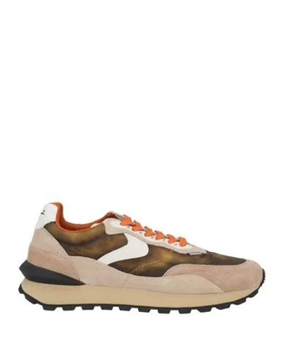 Voile Blanche Man Sneakers Khaki Size 6 Leather, Textile Fibers In Brown