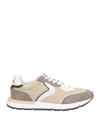 Voile Blanche Man Sneakers Khaki Size 9 Leather, Textile Fibers In Beige