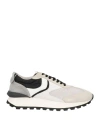 VOILE BLANCHE VOILE BLANCHE MAN SNEAKERS LIGHT GREY SIZE 13 LEATHER, TEXTILE FIBERS