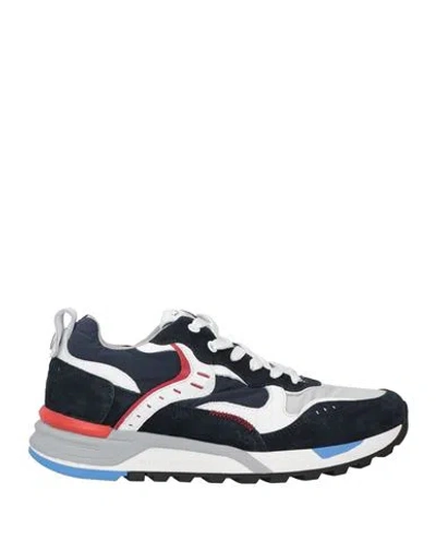 Voile Blanche Man Sneakers Midnight Blue Size 7 Leather, Nylon, Calfskin