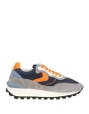 Voile Blanche Man Sneakers Midnight Blue Size 8 Leather, Textile Fibers In Blue