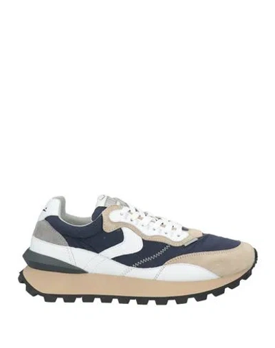 Voile Blanche Man Sneakers Midnight Blue Size 9 Leather, Textile Fibers