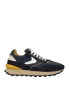 Voile Blanche Man Sneakers Midnight Blue Size 9 Leather, Textile Fibers In Blue