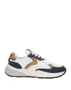 Voile Blanche Man Sneakers Midnight Blue Size 7 Leather, Textile Fibers In Blue
