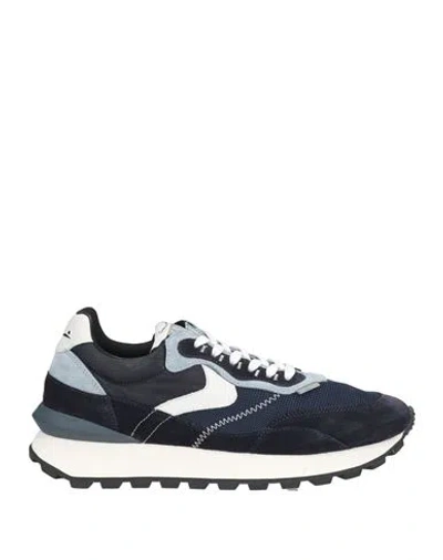Voile Blanche Man Sneakers Midnight Blue Size 9 Leather, Textile Fibers