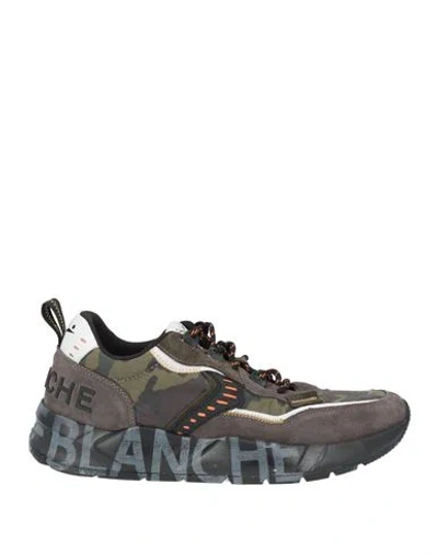 Voile Blanche Man Sneakers Military Green Size 6 Soft Leather, Textile Fibers