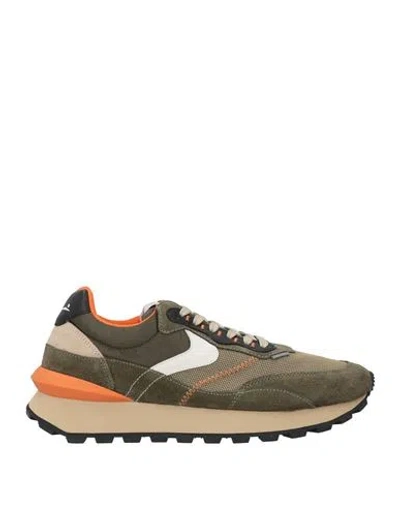 Voile Blanche Man Sneakers Military Green Size 9 Leather In Multi