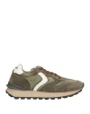 Voile Blanche Man Sneakers Military Green Size 9 Leather, Nylon