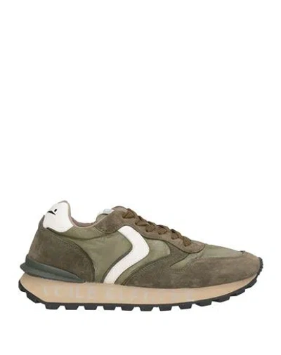 Voile Blanche Man Sneakers Military Green Size 9 Leather, Nylon