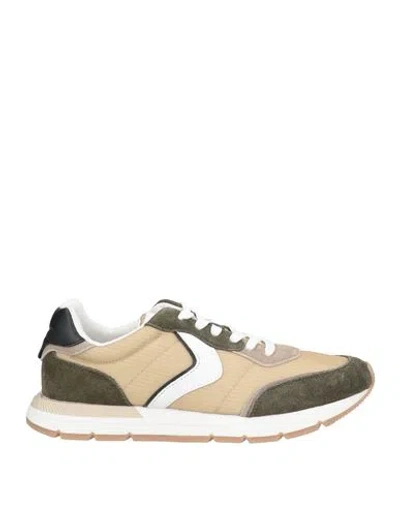 Voile Blanche Man Sneakers Military Green Size 9 Leather, Textile Fibers In Multi