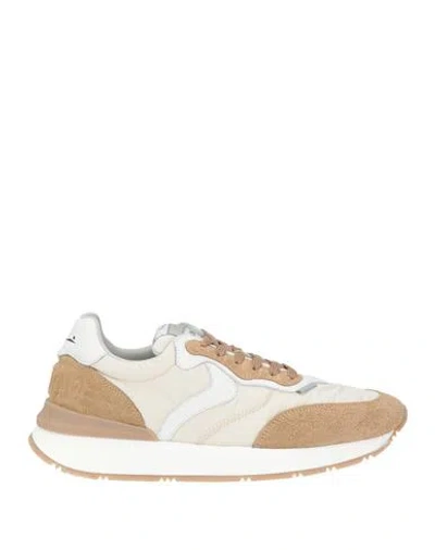 Voile Blanche Man Sneakers Sand Size 9 Leather, Textile Fibers In Multi