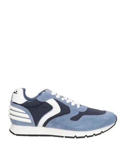 Voile Blanche Man Sneakers Slate Blue Size 8 Leather, Nylon