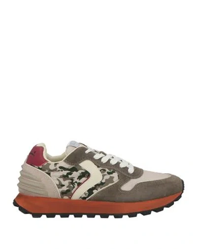 Voile Blanche Man Sneakers Taupe Size 9 Leather, Textile Fibers In Multi