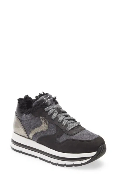 Voile Blanche Maran Genuine Shearling Lined Sneaker In Black