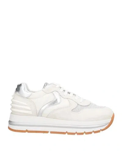 Voile Blanche Maran Woman Sneakers Light Grey Size 8 Leather, Textile Fibers In White