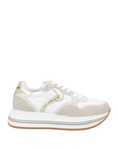 Voile Blanche Melany Woman Sneakers Light Grey Size 8 Leather, Textile Fibers In White