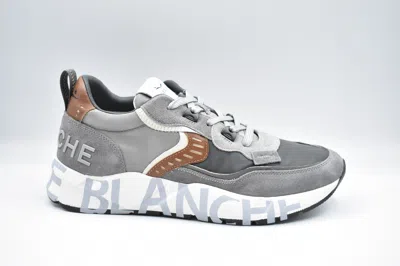 Voile Blanche Men's Sneaker In Fabric And Suede With Leather And Inserts In Gray