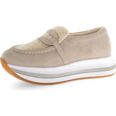 Voile Blanche Merry Genuine Shearling Loafer In Neutral