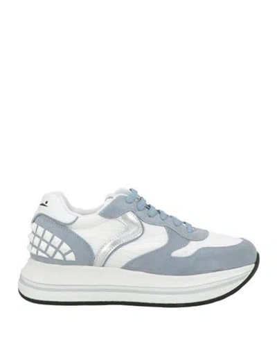 Voile Blanche Merry S Woman Sneakers White Size 8 Leather, Nylon In Blue