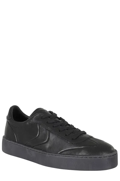 Voile Blanche Mind 02 Leather-suede Slash Low-top Sneakers In Black