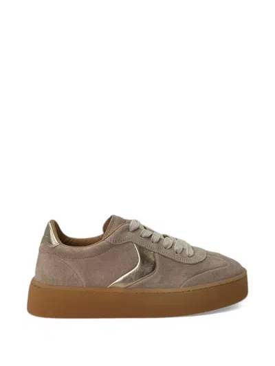 Voile Blanche Mind 02 Suede Sneakers In Brown