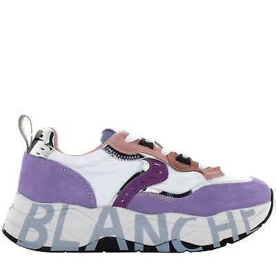 Pre-owned Voile Blanche P24us Women Low Sneakers 0012017475.08.1i41 Club105 In White / Lilac