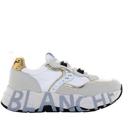 Pre-owned Voile Blanche P24us Women Low Sneakers 0012017475.08.1n03 Club105 In Bianco / Platino
