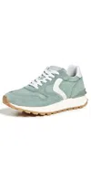 Voile Blanche Paris Race Sneakers Sage Off White In Sage Off White